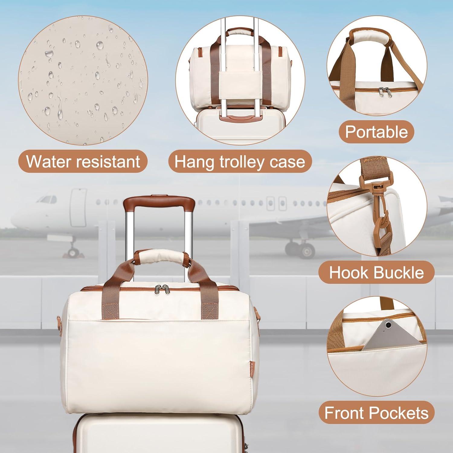Handgepäck-Koffer Trolley Set 2 Teilig 55cm Gepäck-Set mit Reisetasche