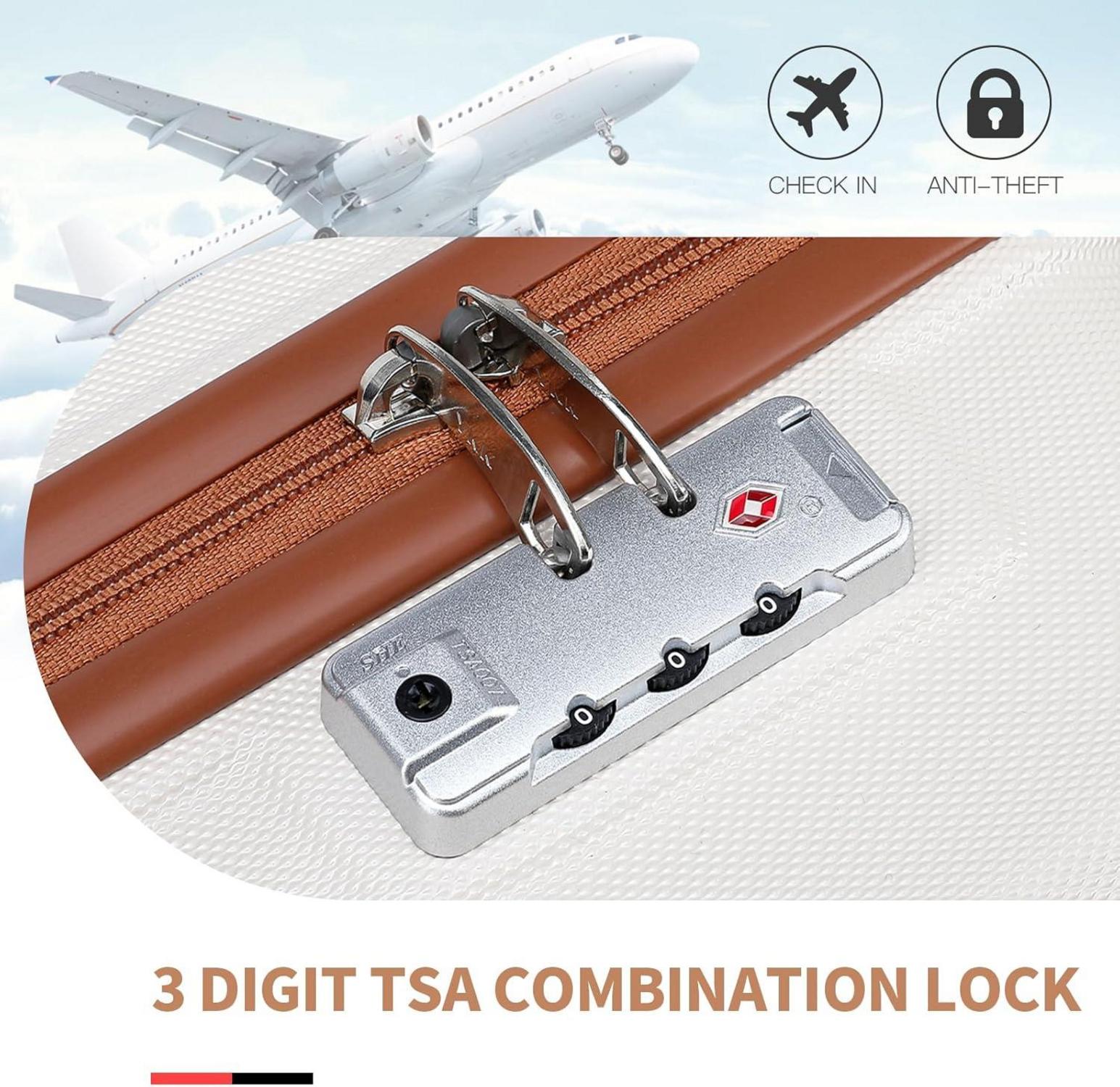KONO Kofferset 4-teilig: Hartschalekoffer TSA-Schloss Gepäcksets Trolleys 55/65/74cm