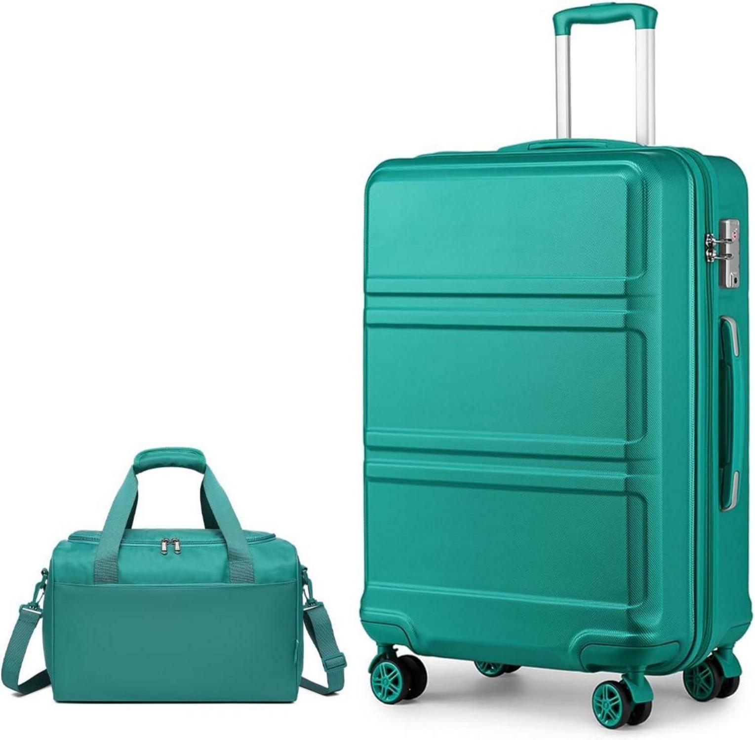 Großer Koffer Set 2-teilig mit Reisetasche Türkis 74cm