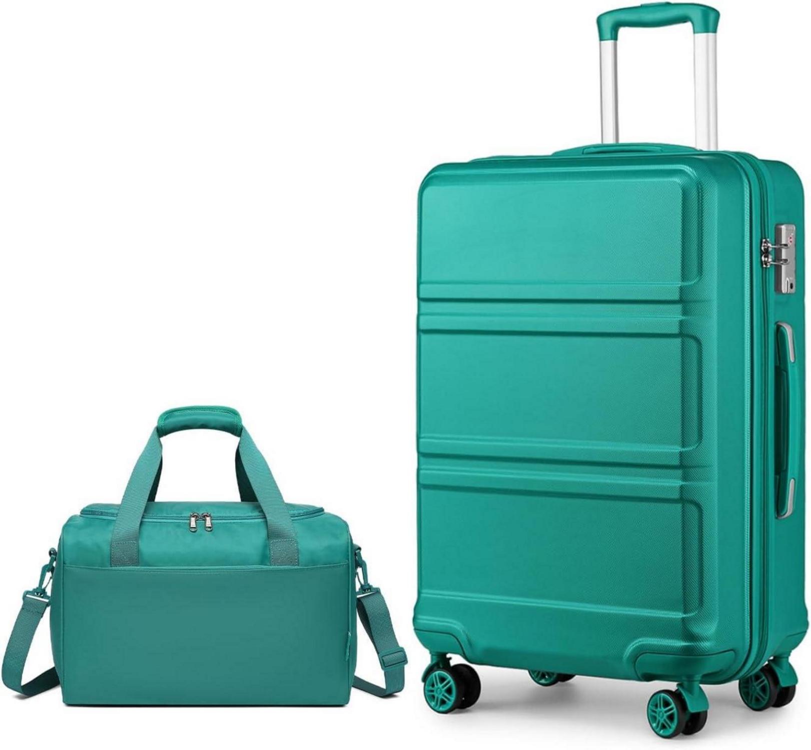 Reisekoffer Set 2-teilig Mittelgroß Türkis 65cm mit Ryanair Tasche