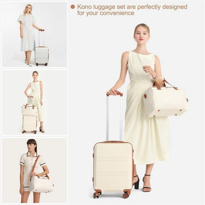 KONO Mittelgroß Rollkoffer Set 65cm Gepäck 2-teilig mit Ryanair