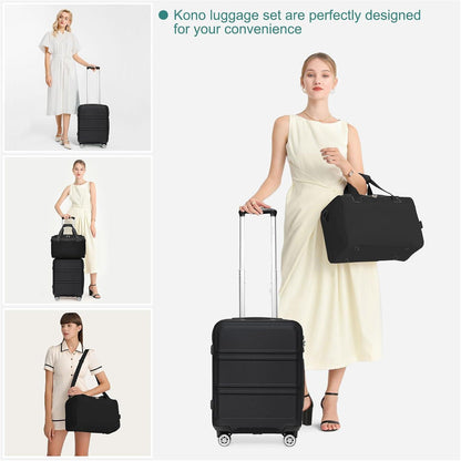KONO Koffer 4-teilig TSA Schloss Gepäcksets Handkoffer Trolleys 40x20x25cm