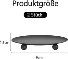 Kerzenhalter Stumpenkerzen 2er Set 9cm Schwarz