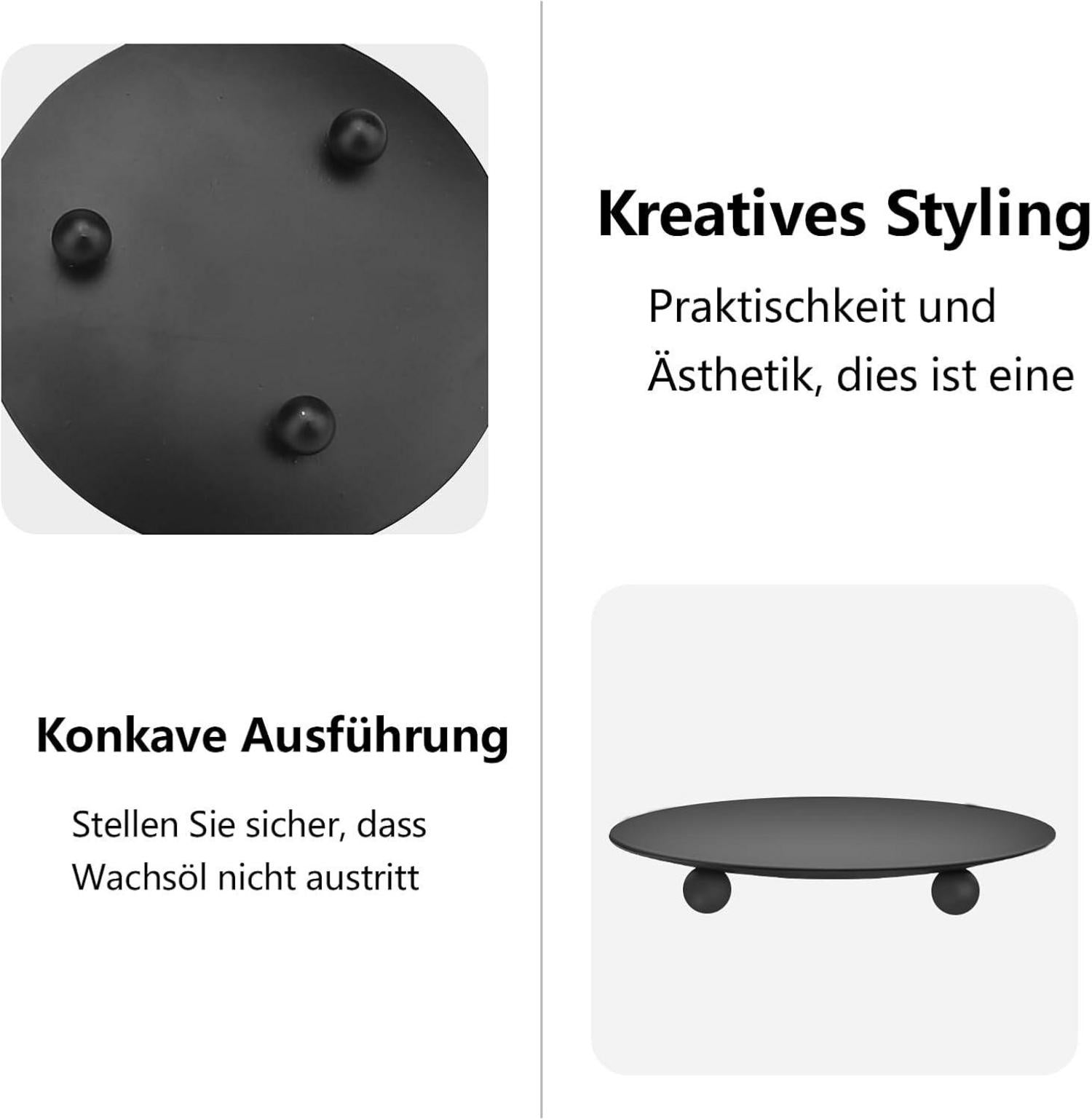 Kerzenhalter Schwarz Set für Kerzen bis 9 cm Durchmesser