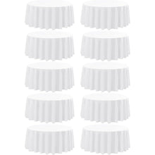 10er Pack Weiße Runde Tischdecken 228cm Polyester, Fleckenfrei