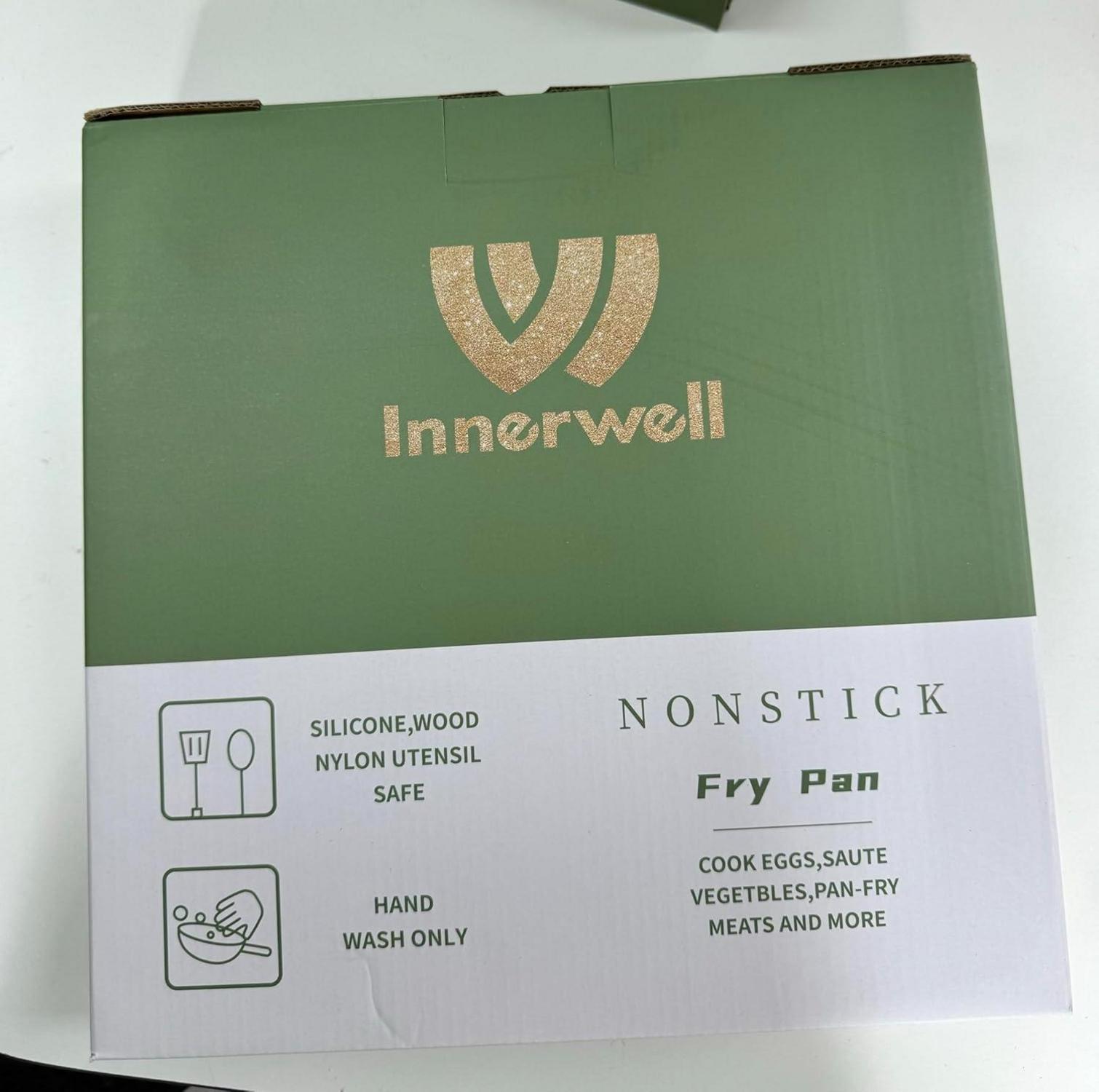 Antihaft Bratpfanne 24cm Grün Induktion Pfanne mit Holzgriff