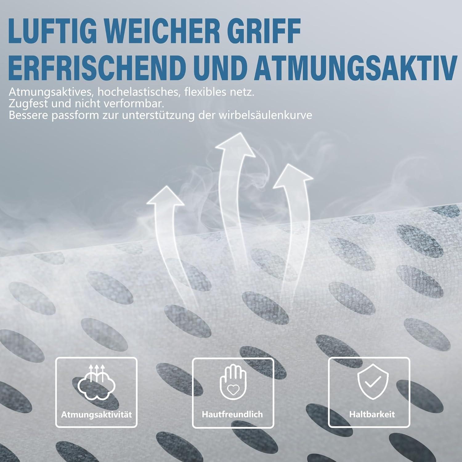 Gaming Stuhl Bürostuhl mit Massage Lendenkissen Fußstütze Blau/Schwarz