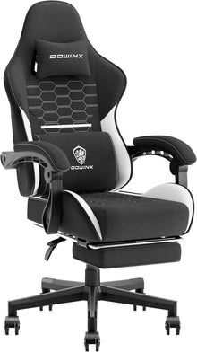 Gaming Stuhl Bürostuhl mit Fußstütze Massage Schwarz