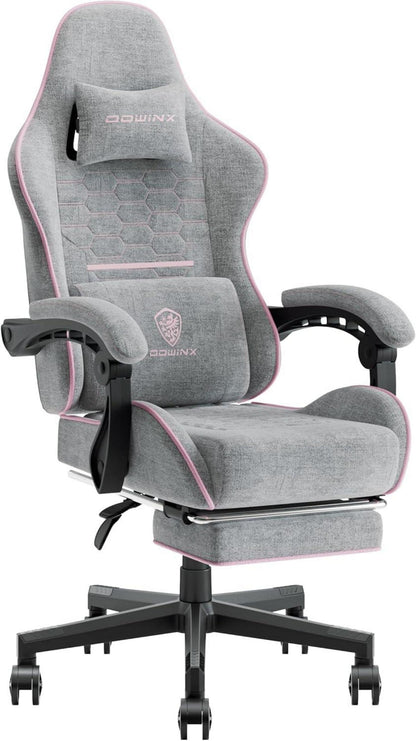 Ergonomischer Gaming Stuhl mit Massage-Funktion und Fußstütze