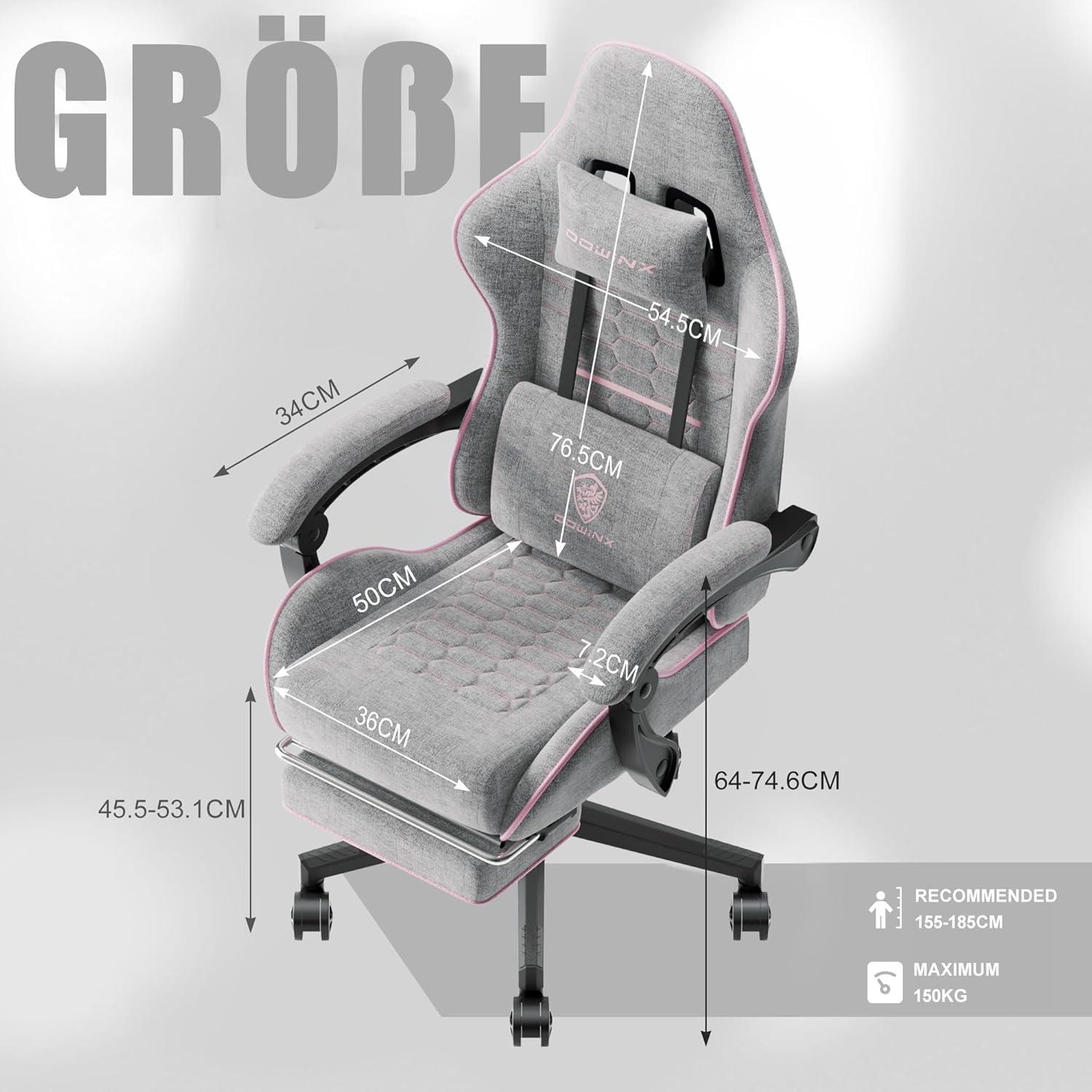 Dowinx Gaming Stuhl Bürostuhl Stoff Tasche Frühling Kissen