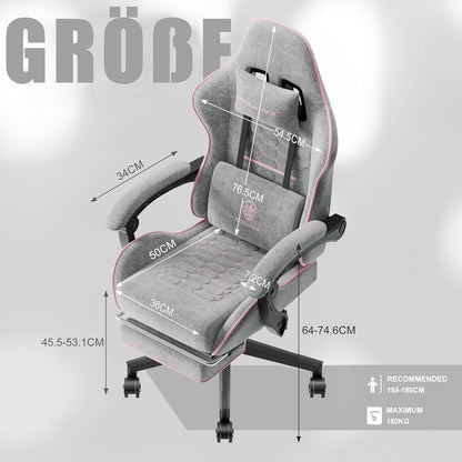 Dowinx Gaming Stuhl Bürostuhl Stoff Tasche Frühling Kissen
