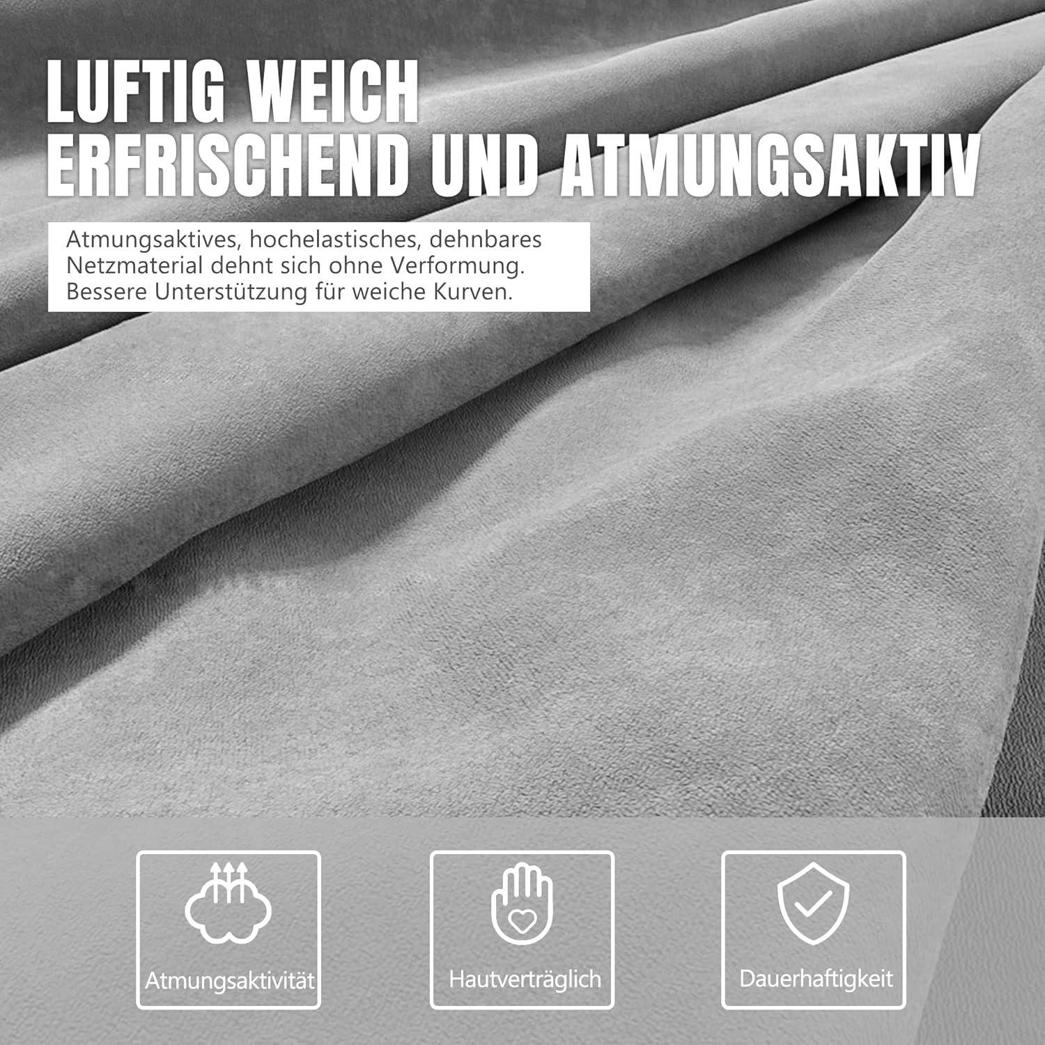 Gaming Stuhl Bürostuhl Stoff Massage Kopfstütze Fußstütze Grau Pink
