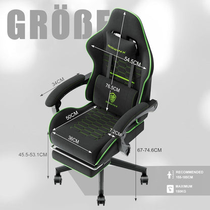 Dowinx Gaming Stuhl Bürostuhl mit Massage und Fußstütze