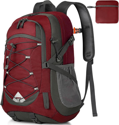 Wanderrucksack 40L Wasserdicht Leicht Faltbar Trekking Sport Rot