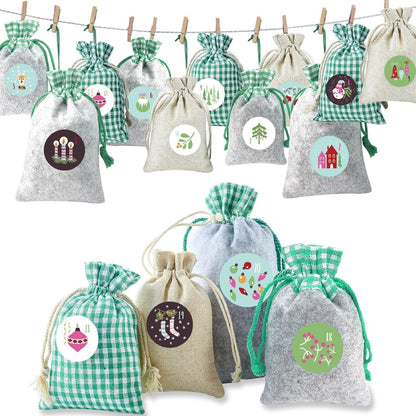 Adventskalender zum Befüllen Stoffsäckchen