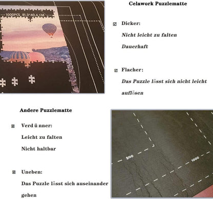 Puzzlematte für 1500 Teile Anti-Leck-Design Schwarz