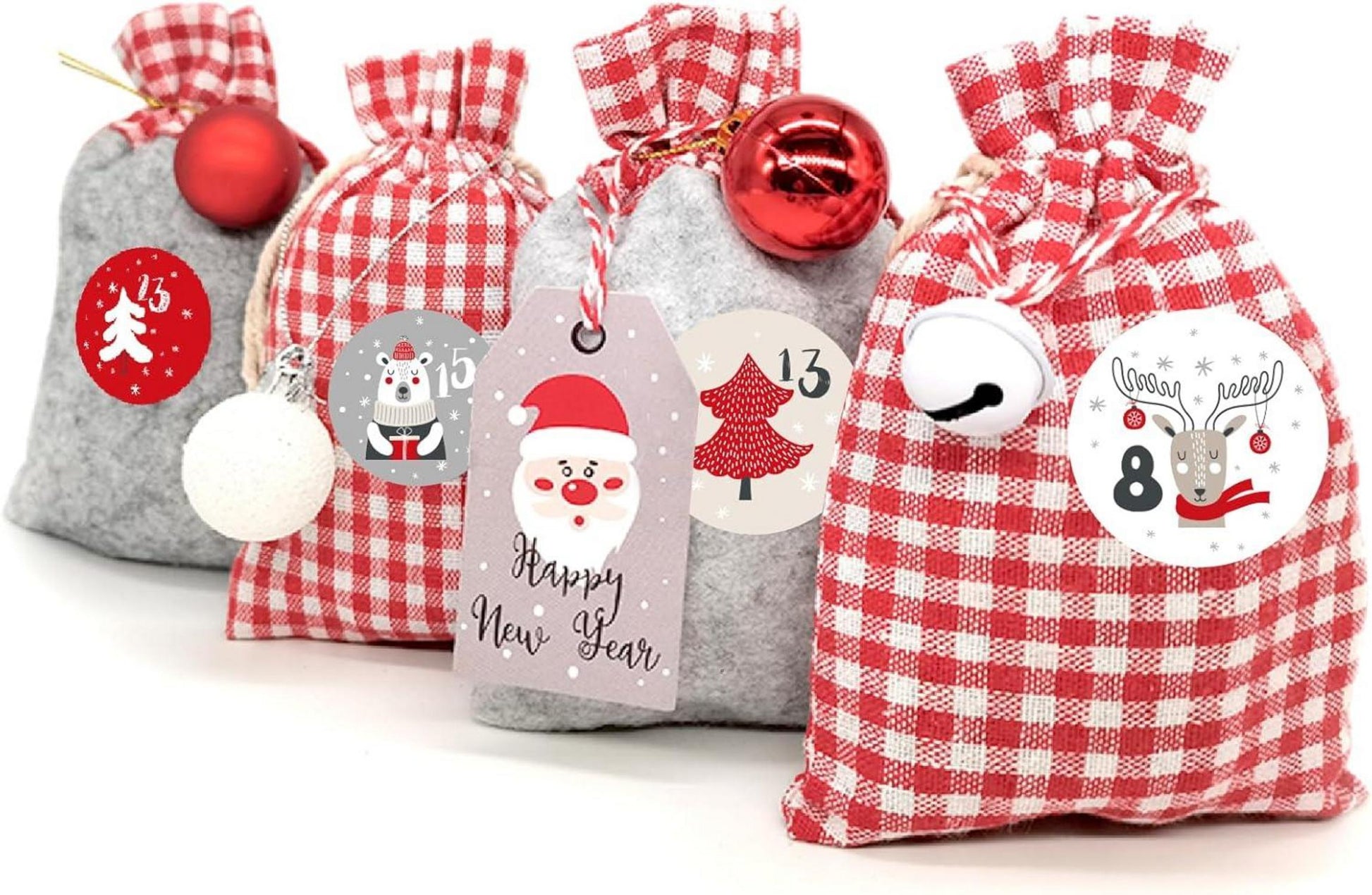 Adventskalender zum Befüllen Stoffsäckchen Kinder 2024
