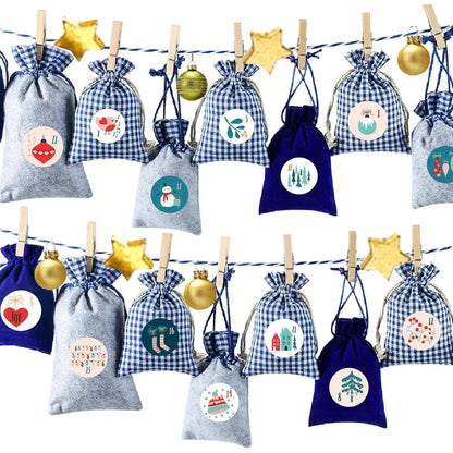 Adventskalender zum Befüllen Stoffsäckchen Weihnachtskalender Groß Kinder 2024