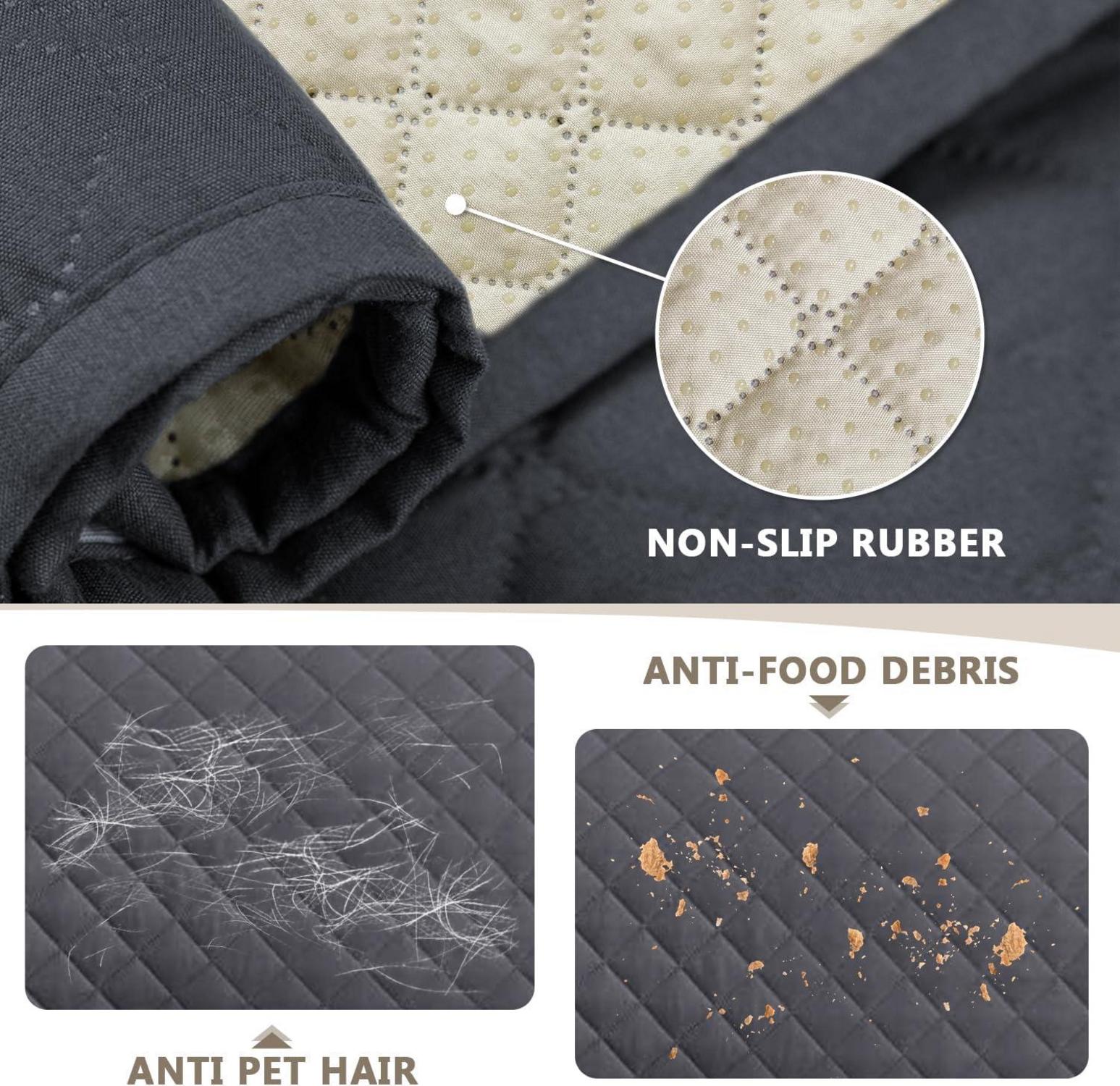 Wasserdichter Sofabezug 4 Sitzer Dunkelgrau rutschfest