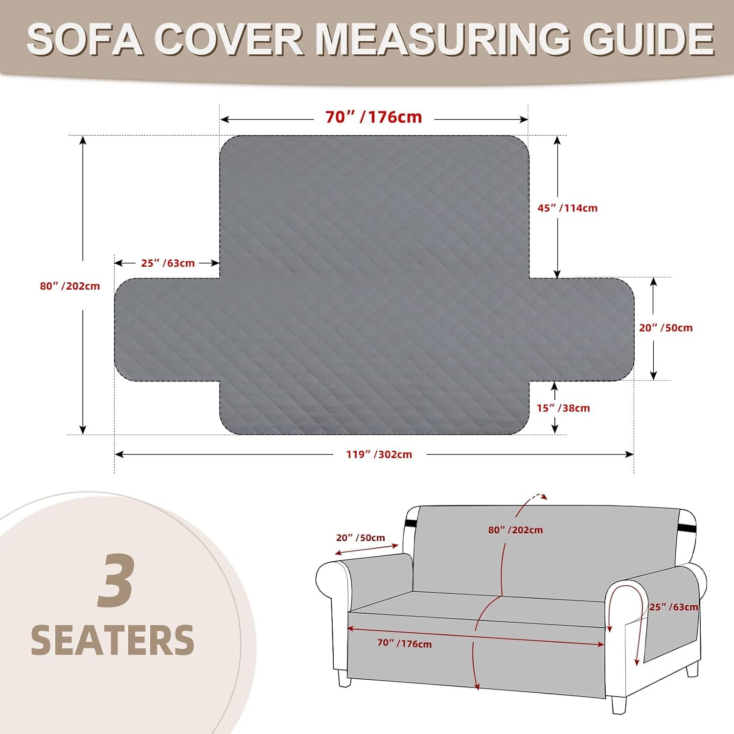Wasserdichter Sofabezug 3-Sitzer Schutz vor Flecken und