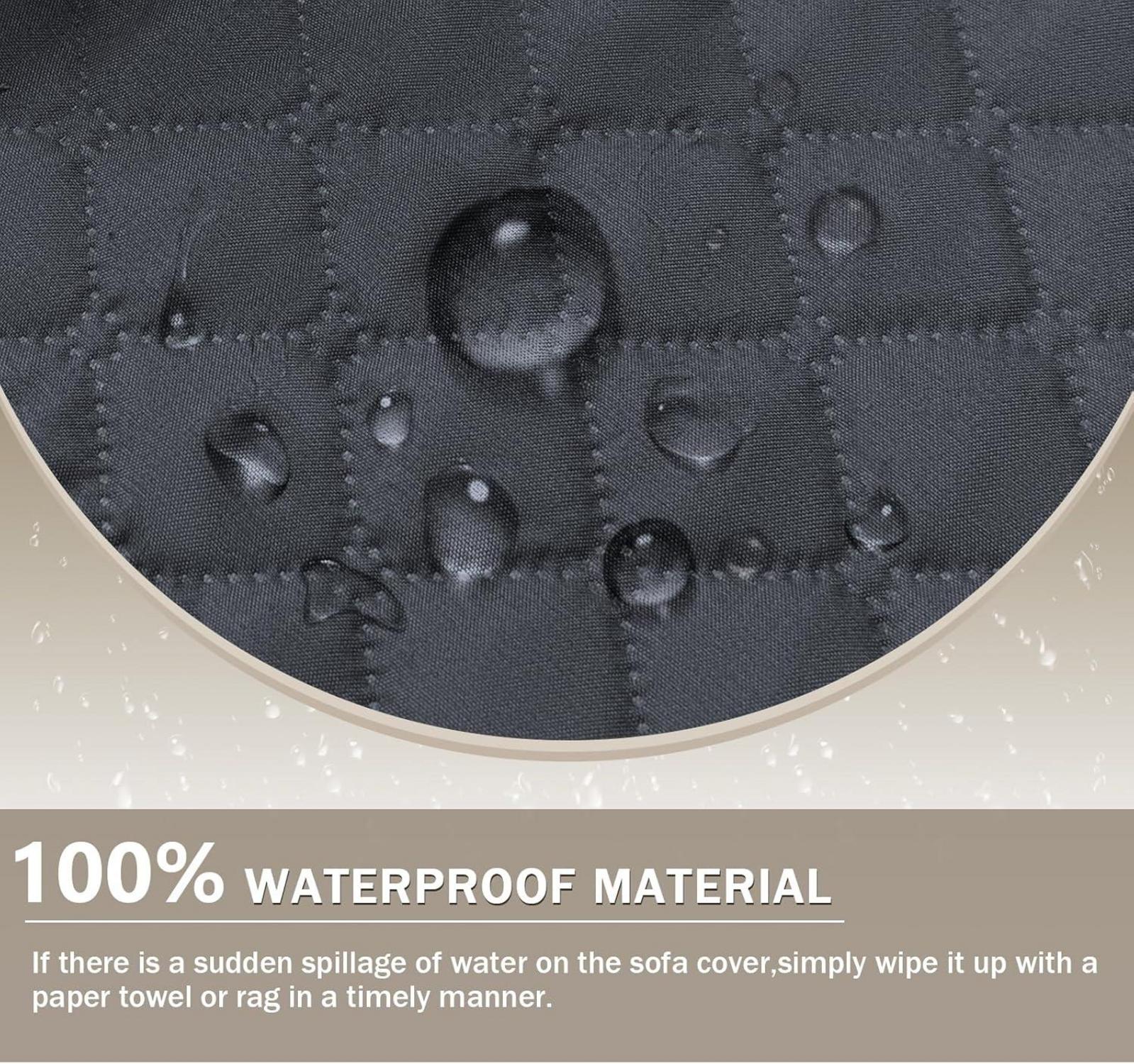 Wasserdichter Sofabezug 2 Sitzer Dunkelgrau rutschfest