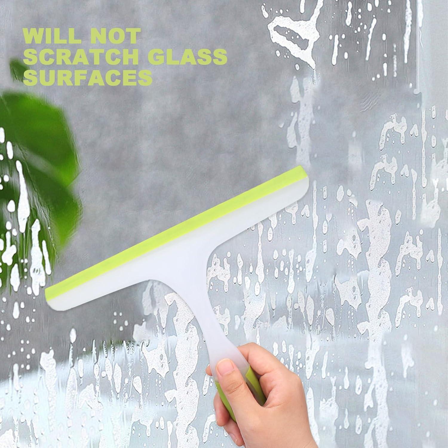 Duschabzieher Gummi Shower Squeegee Glas Fenster Spiegel Grün