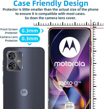 QULLOO Panzerglas für Motorola Moto G54 5G / G64 (2+2) Schutzfolie Transparent 0.33mm