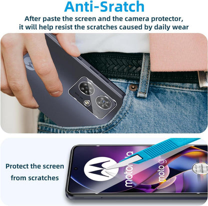 Panzerfolie für Motorola Moto G54 5G / G64, 4-teiliges Schutzglas-Set