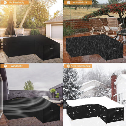 Dokon L-Form Gartenmöbel Abdeckung 600D Oxford Wasserdicht