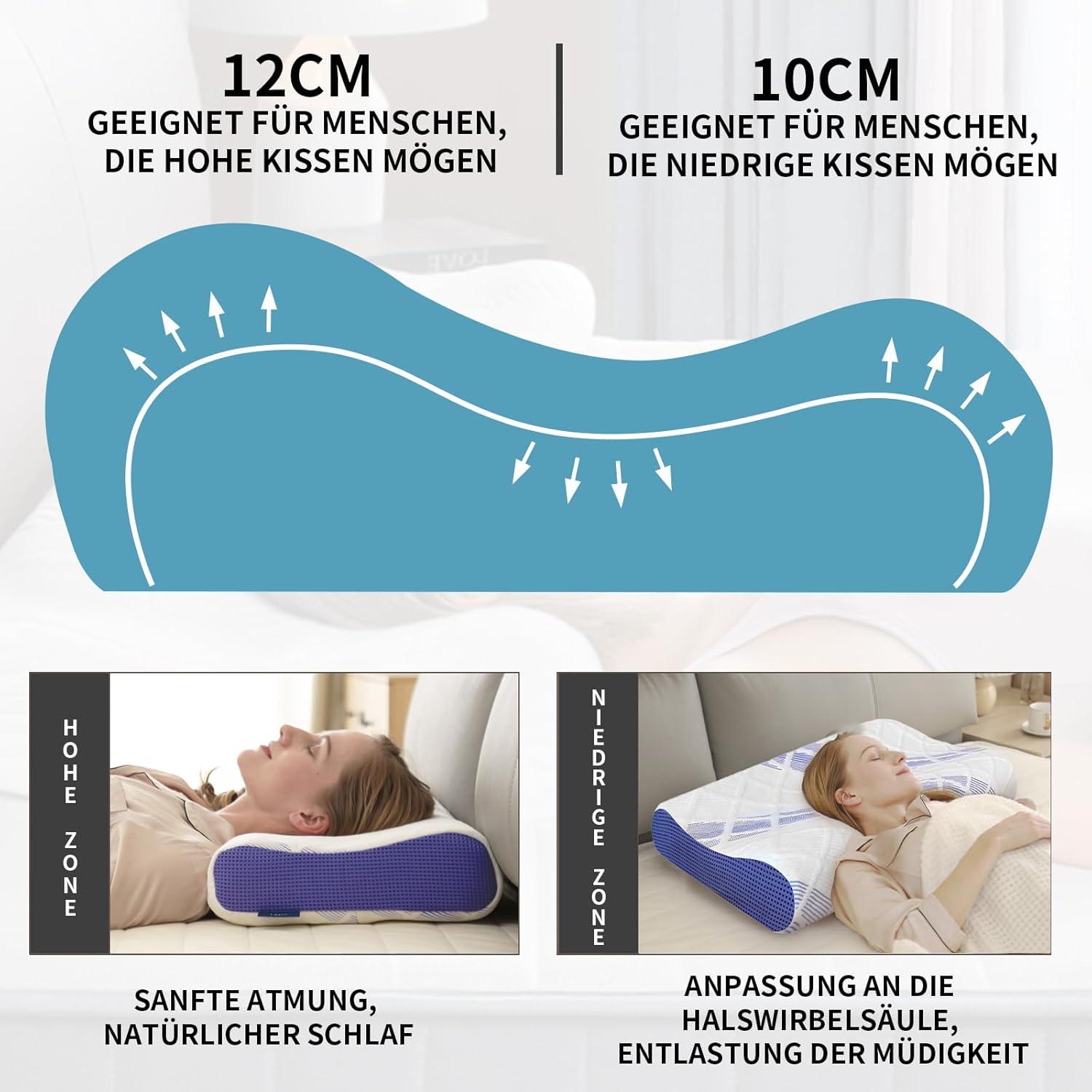 Nackenkissen Höheneinstellbar Memory Foam Seitenschläferkissen