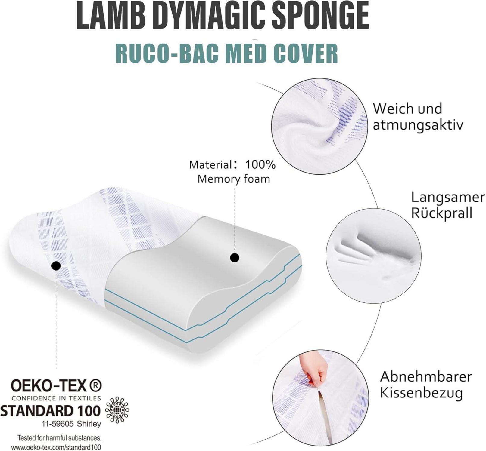 Orthopädisches Nackenkissen Memory Foam Seitenschläferkissen 6er Pack Blau 60x36x12cm