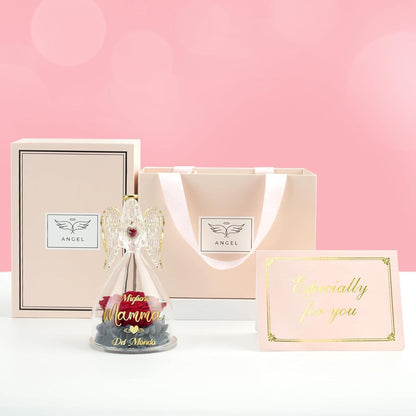 Sunia Beste Mama Geschenke Engel Figur Ewige Rose Glaskuppel