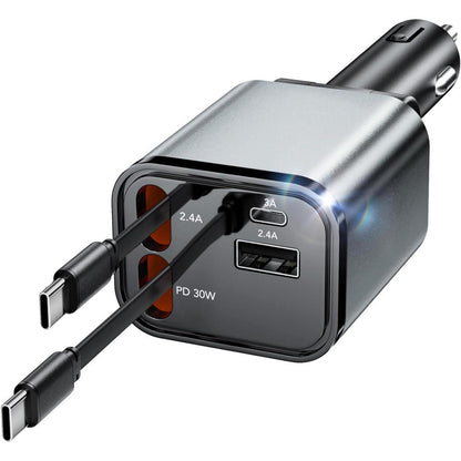 Einziehbares Auto Ladegerät 60W Typ-C Retractable Car