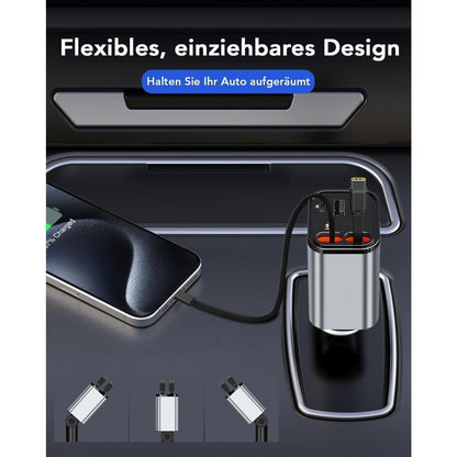 Einziehbares Auto Ladegerät 60W Typ-C Retractable Car