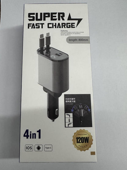 Einziehbares Auto Handy Schnellladegerät 60W,Retractable Charger für