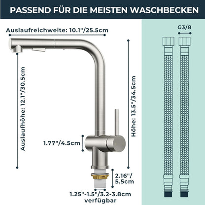 Wasserhahn Küche Ausziehbar Edelstahl Einhebel Mischbatterie
