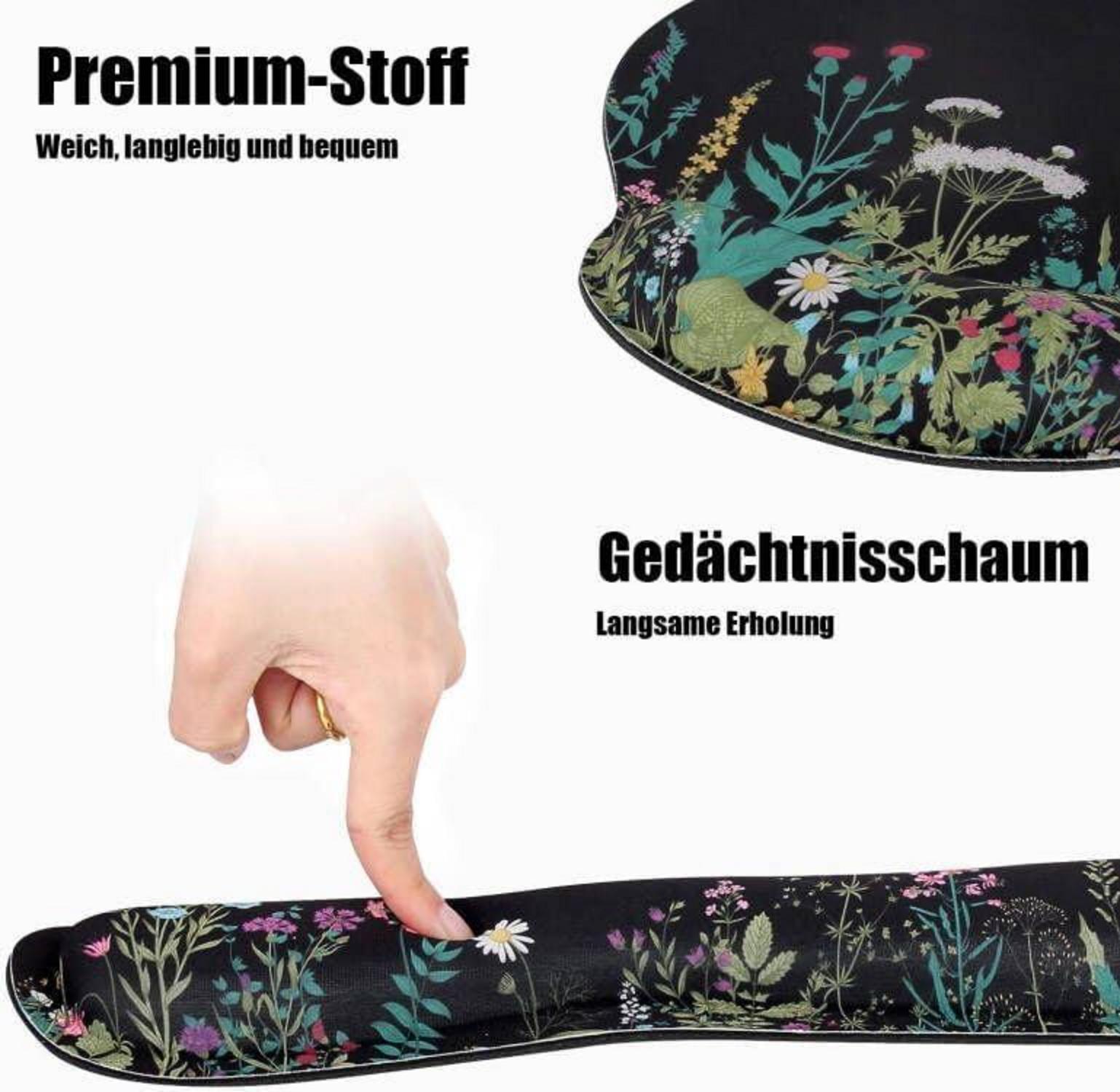 3-in-1 Handgelenkauflage Set Mauspad mit Gelkissen und Handballenauflage Schwarz