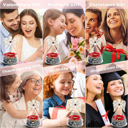 Ewige Rose Engel Geschenk Beste Mama Welt Glaskuppel Figur Blume