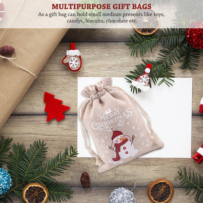12x Weihnachten Drawstring Taschen Jutesäckchen Stoffbeutel