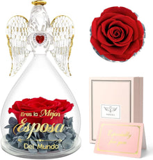 Sunia Beste Frau Geschenke Engel Figur Ewige Rose Blume Hochzeitstag