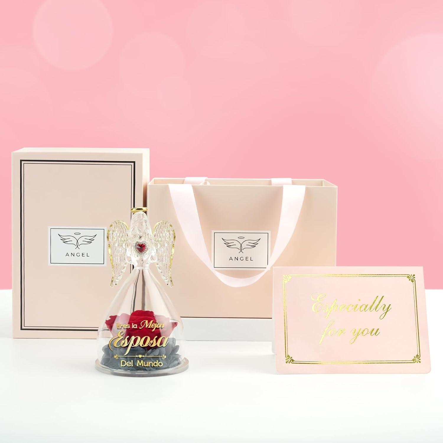 Ewige Rose Engel Glaskuppel Geschenk Beste Frau Hochzeitstag