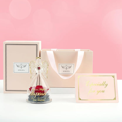 Ewige Rose Engel Glaskuppel Geschenk Beste Frau Hochzeitstag