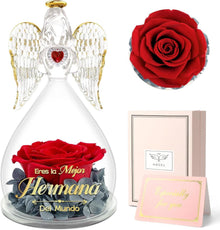 Schwester Geschenk: Engel Figur Beste Schwester Ewige Rose