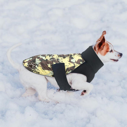 Hundemantel Winter mit Geschirr und reflektierendem Design, wasserdicht
