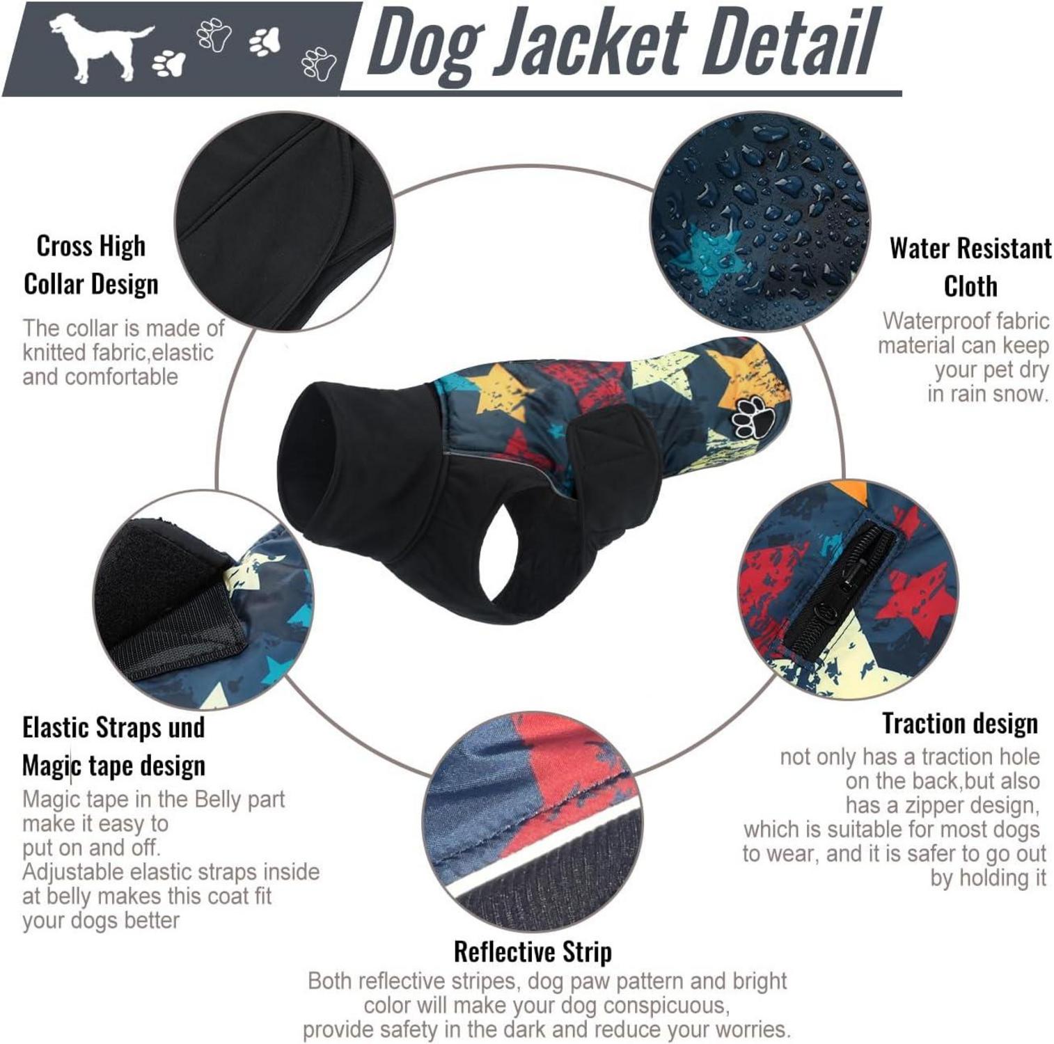 Hundemantel Winter Hundepullover Regendicht Reflektierend XXXL