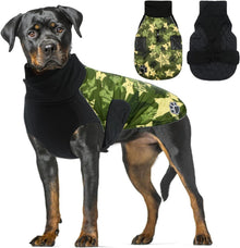 Hundemantel Fleece Wasserdicht Reflektierend Grün Camouflage M-L