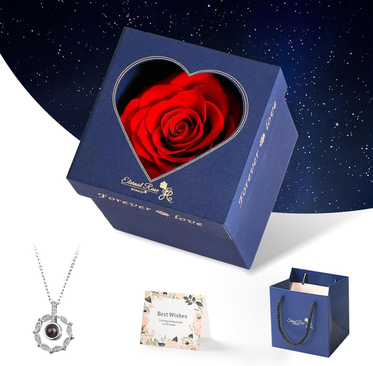 Ewige Infinity Rose Kette - Rote Konservierte Geschenke