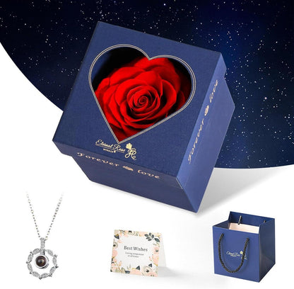 Ewige Infinity Rose Kette - Rote Konservierte Geschenke