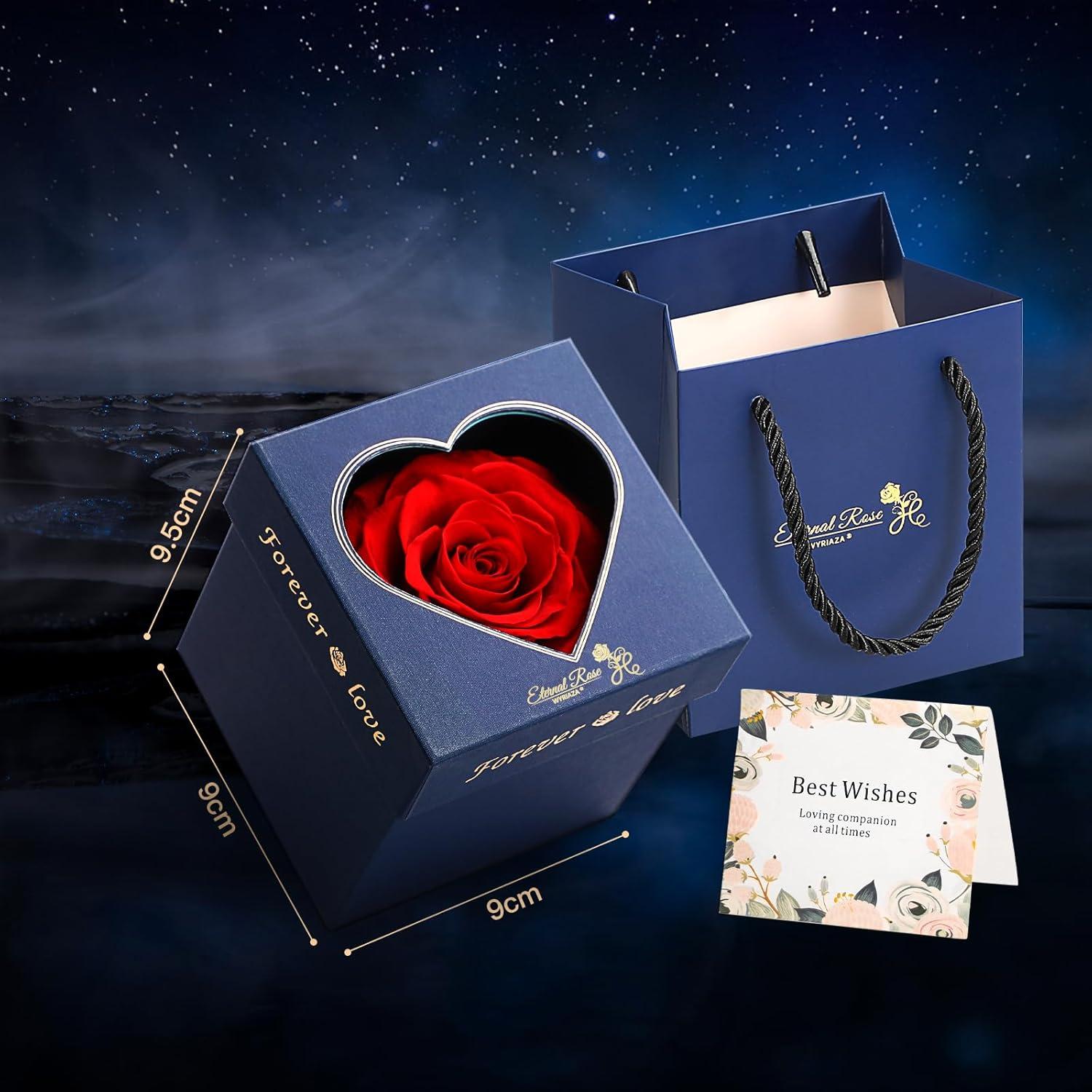 Ewige Infinity Rose Kette Rote Rosenbox Geschenkset Damen - Valentinstag Muttertag Jahrestag Geburtstag Weihnachten