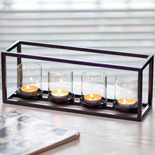 Teelichthalter Kerzenhalter Metall, 4 Windlicht Kerzenständer für